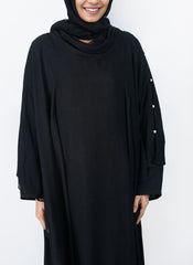 Hijab Ul Hareem Black Chiffon Abaya Jilbab-B-798