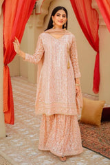 Eid E Milan By Al Siyaab Stitched 3 Piece Formals Suit-Janaan-Peach