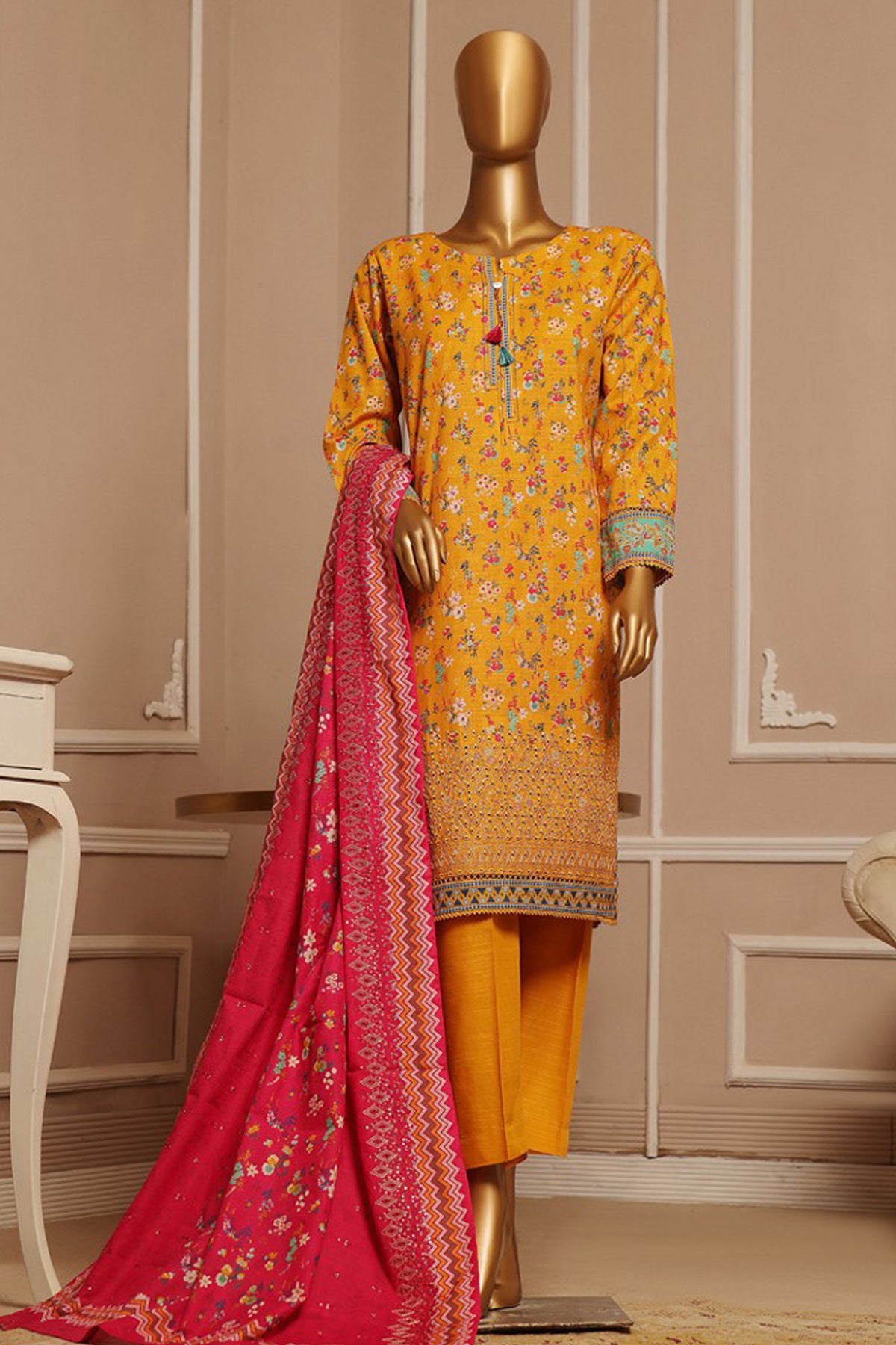 HZ Stitched 3 Piece Emb Khaddar Vol-01 Collection'2024-KE-905