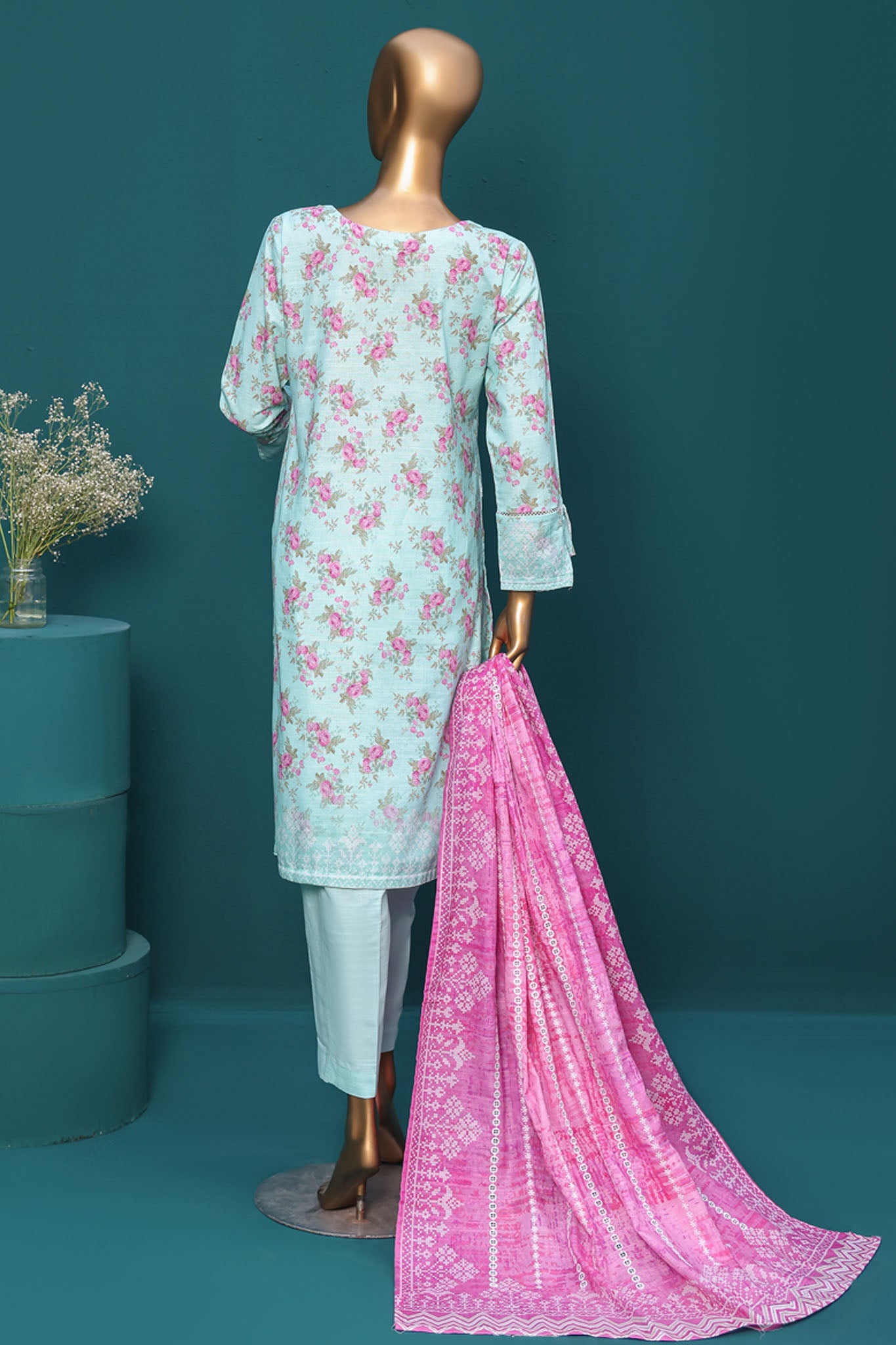 HZ Stitched 3 Piece Emb Chikankari Khaddar Collection'2024-KE-918