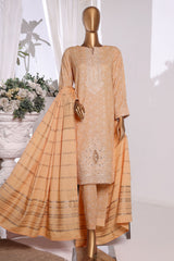 HZ Unstitched 3 Piece Emb Khaddar With Shawl Collection'2024-KES-66