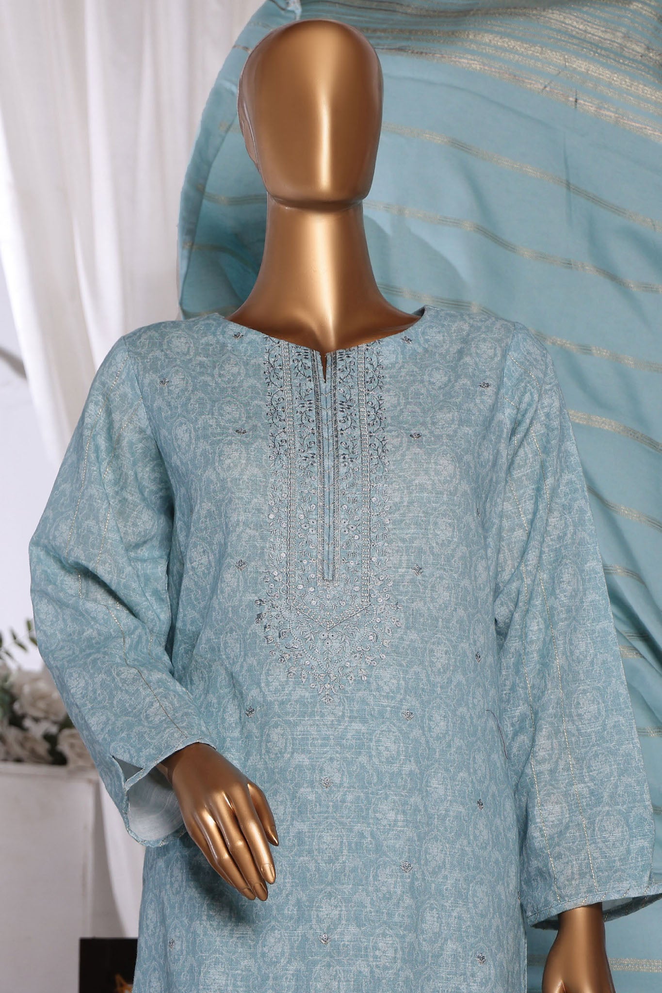 HZ Unstitched 3 Piece Emb Khaddar With Shawl Collection'2024-KES-69