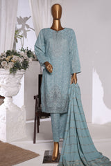 HZ Unstitched 3 Piece Emb Khaddar With Shawl Collection'2024-KES-69