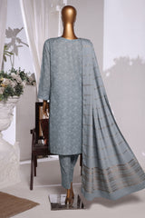 HZ Unstitched 3 Piece Emb Khaddar With Shawl Collection'2024-KES-70