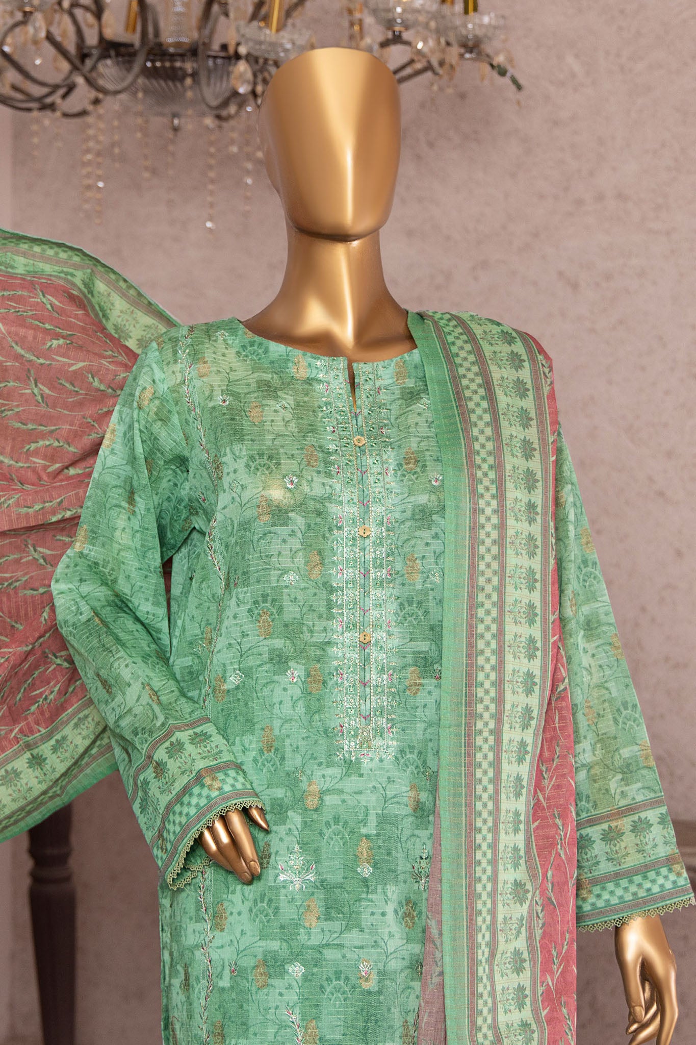 Kalamkari By HZ Unstitched 3 Piece Emb Jacquard Lawn Collection'2024-KJE-04