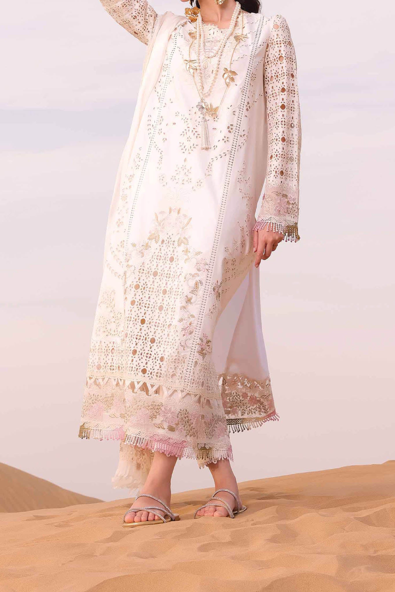 Qalamkar Unstitched 3 Piece Chikankari Eid Edit Collection'2024-KM-02-Saoirse