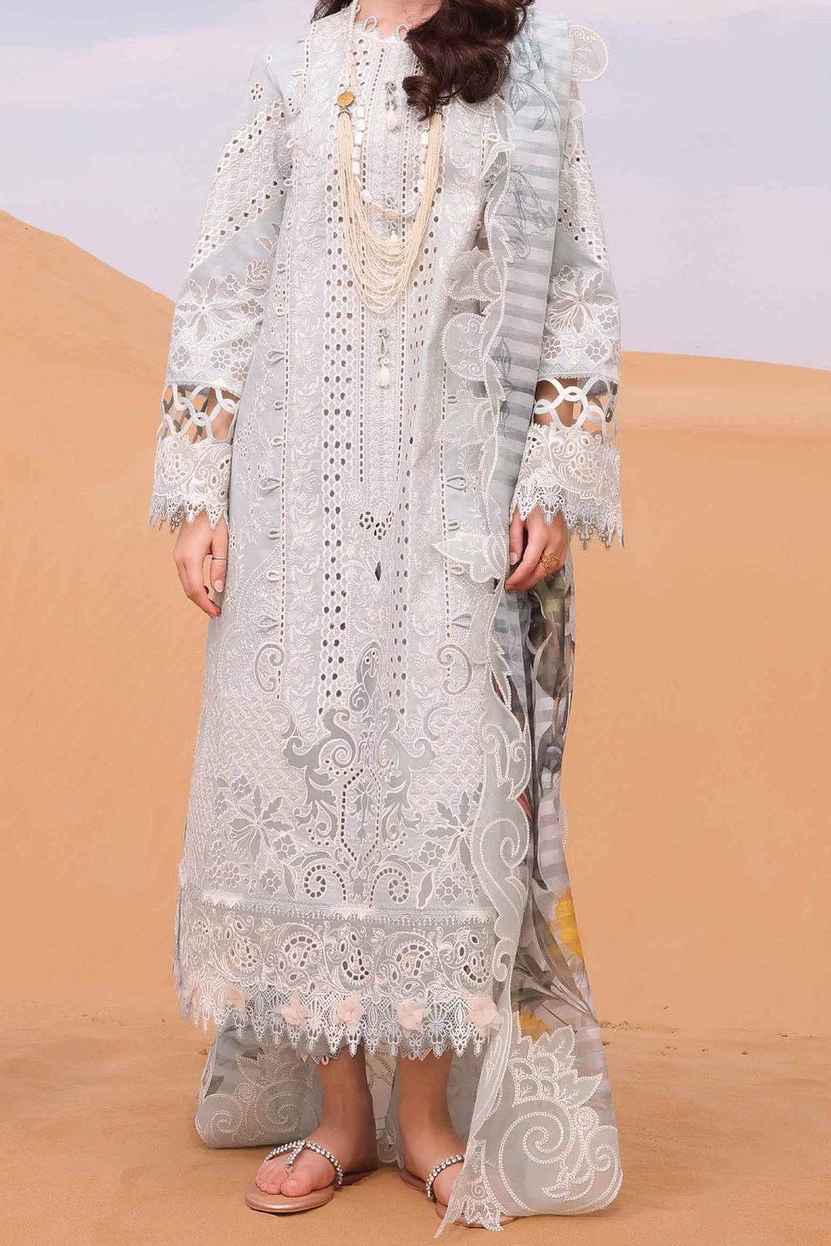 Qalamkar Unstitched 3 Piece Chikankari Eid Edit Collection'2024-KM-06-Apolline