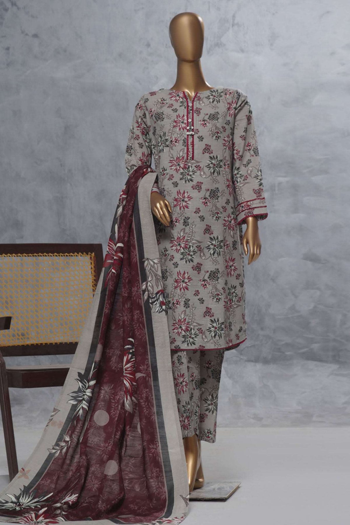 Wintry Prints by Hz Stitched 3 Piece Khaddar Vol-03 Collection'2024-KPC-111