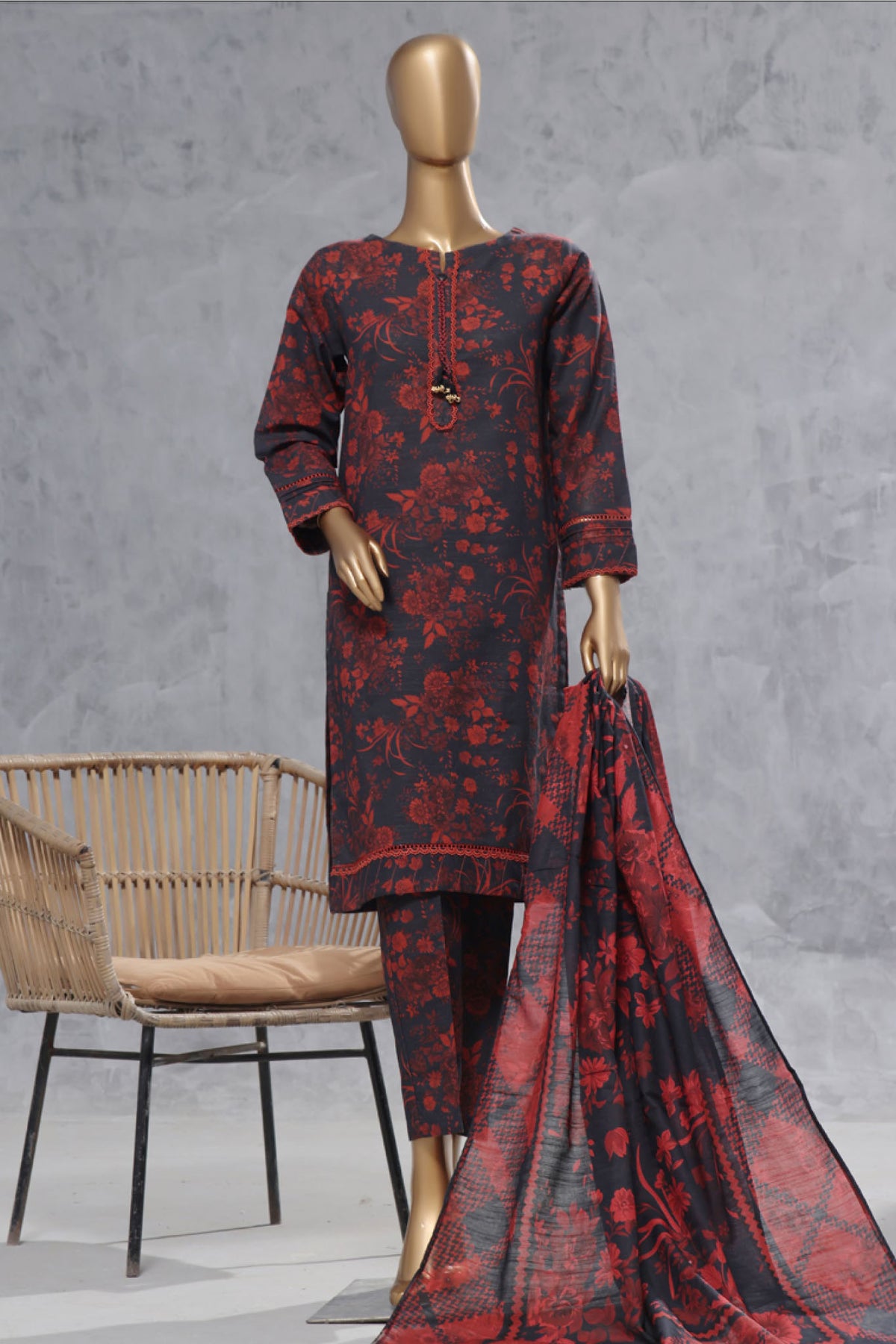 Wintry Prints by Hz Stitched 3 Piece Khaddar Vol-03 Collection'2024-KPC-113