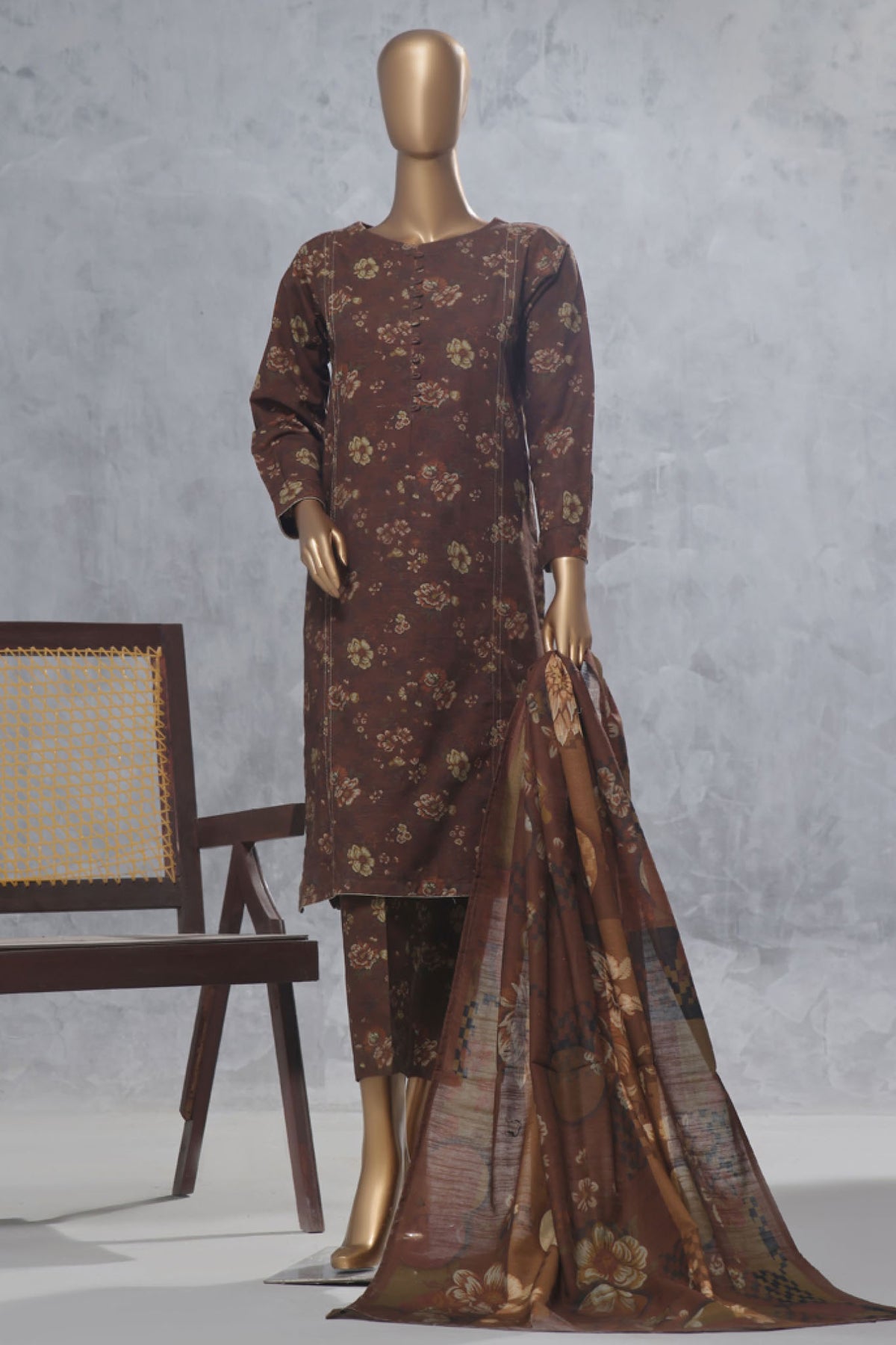 Wintry Prints by Hz Stitched 3 Piece Khaddar Vol-03 Collection'2024-KPC-117