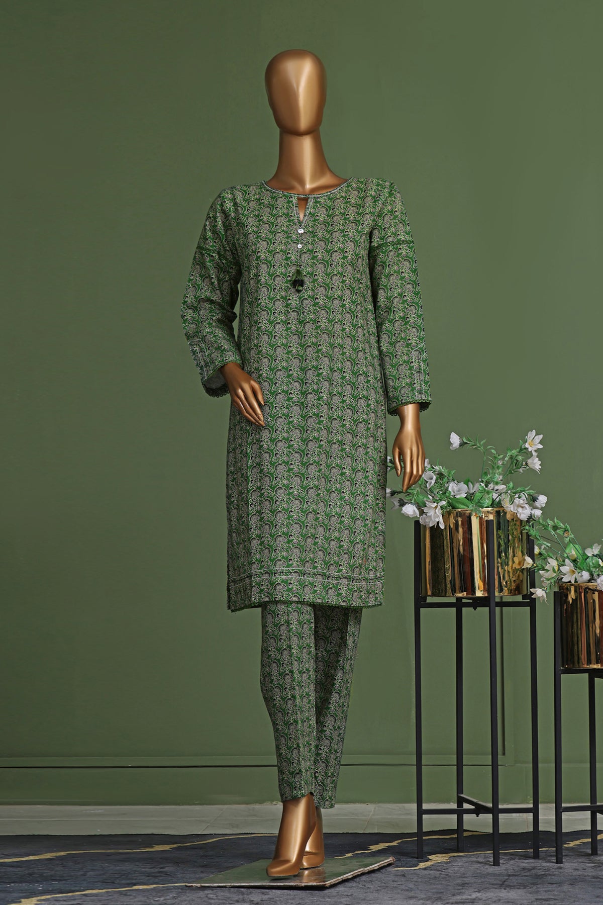 HZ Basics Stitched 2 Piece Co Ords Printed Khaddar Vol-02 Collection'2024-KPC-902