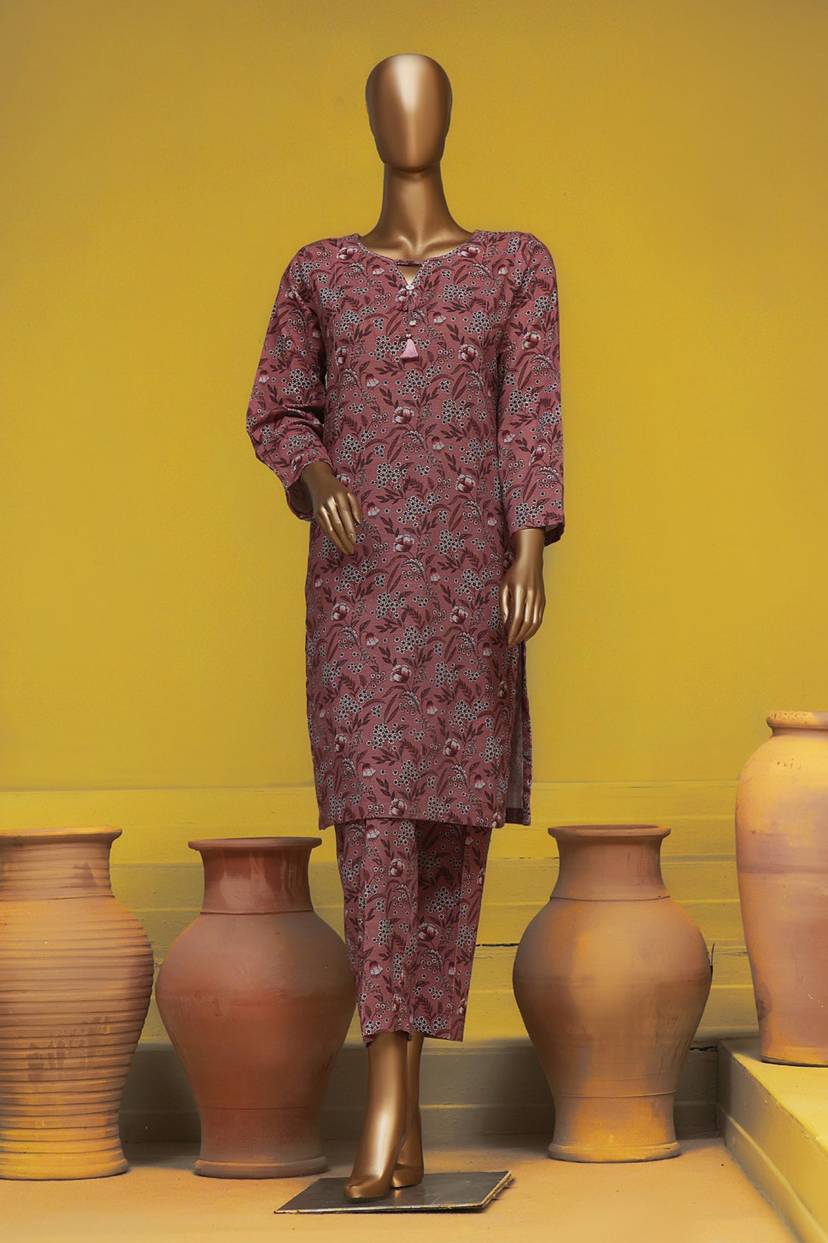 HZ Basics Stitched 2 Piece Co Ords Printed Khaddar Vol-02 Collection'2024-KPC-910