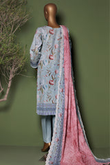 HZ Stitched 3 Piece Emb Printkari Khaddar Collection'2025-KPS-2542-Blue
