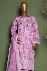 HZ Stitched 3 Piece Emb Printkari Khaddar Collection'2025-KPS-2543-Lavender