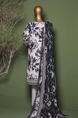 HZ Stitched 3 Piece Emb Printkari Khaddar Collection'2025-KPS-2544-Grey