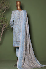 HZ Stitched 3 Piece Emb Printkari Khaddar Collection'2025-KPS-2545-Blue