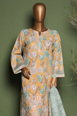 HZ Stitched 3 Piece Emb Printkari Khaddar Collection'2025-KPS-2547-Yellow