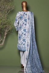 HZ Stitched 3 Piece Emb Printkari Khaddar Collection'2025-KPS-2548-Sky