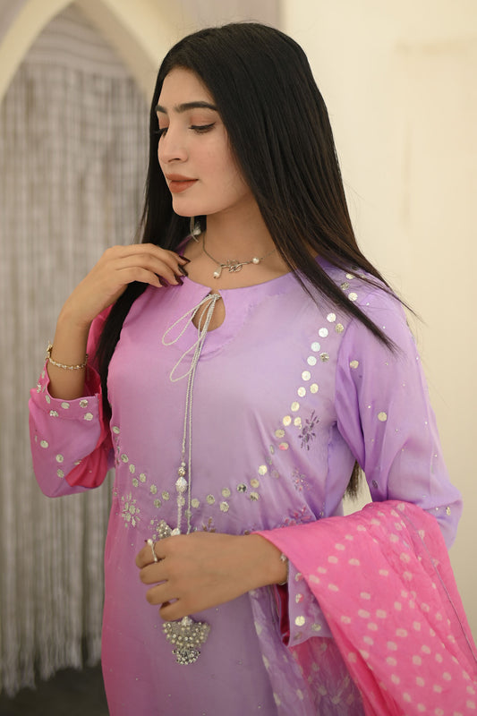 Ramsha Closet Stitched 3 Piece Luxury Formals Collection'2024-06-Kamdani Lilac