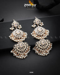 Keerthi's Earrings Golden Pearl - Zeesy Jewellery