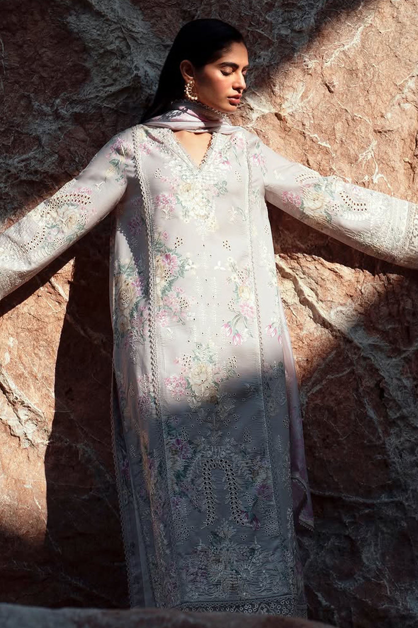 Summer Together By Afrozeh Unstitched 3 Piece Lawnkari Vol-03 Collection-AL-01-Keshi