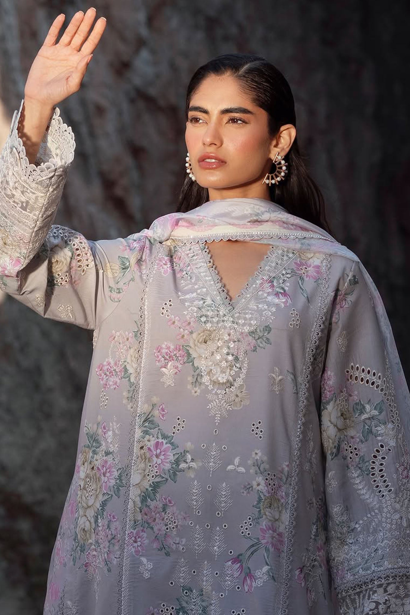 Summer Together By Afrozeh Unstitched 3 Piece Lawnkari Vol-03 Collection-AL-01-Keshi