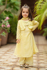 Ochre Clothing's elegant chiffon 3-piece suits for kids feature delicate embroidery on premium fabric