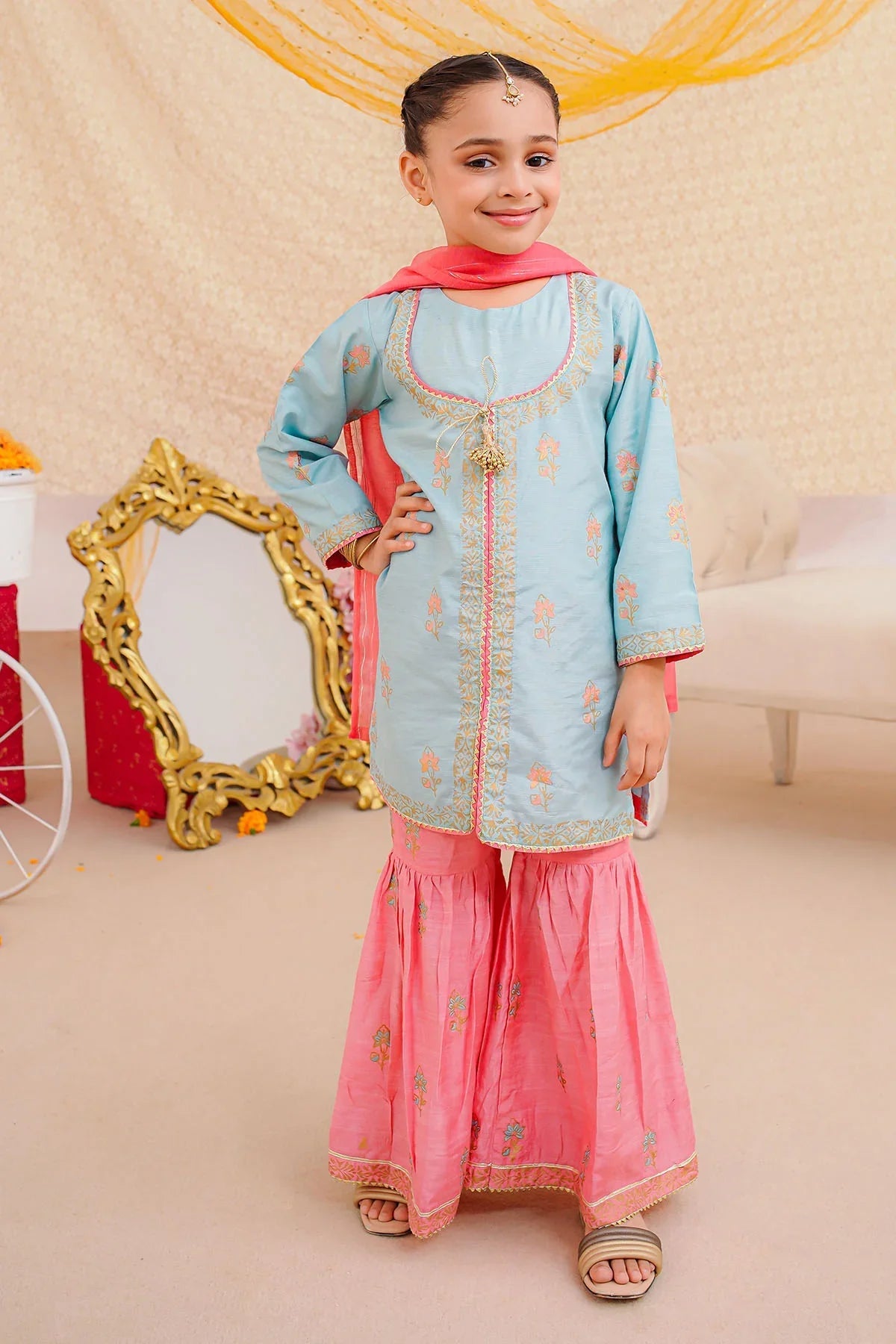 Shop high-quality cotton printed & pure silk 3-piece suits for kids in Pakistan. Perfect for casual wear