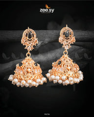 Kinzaa Earrings Golden Black - Zeesy Jewellery