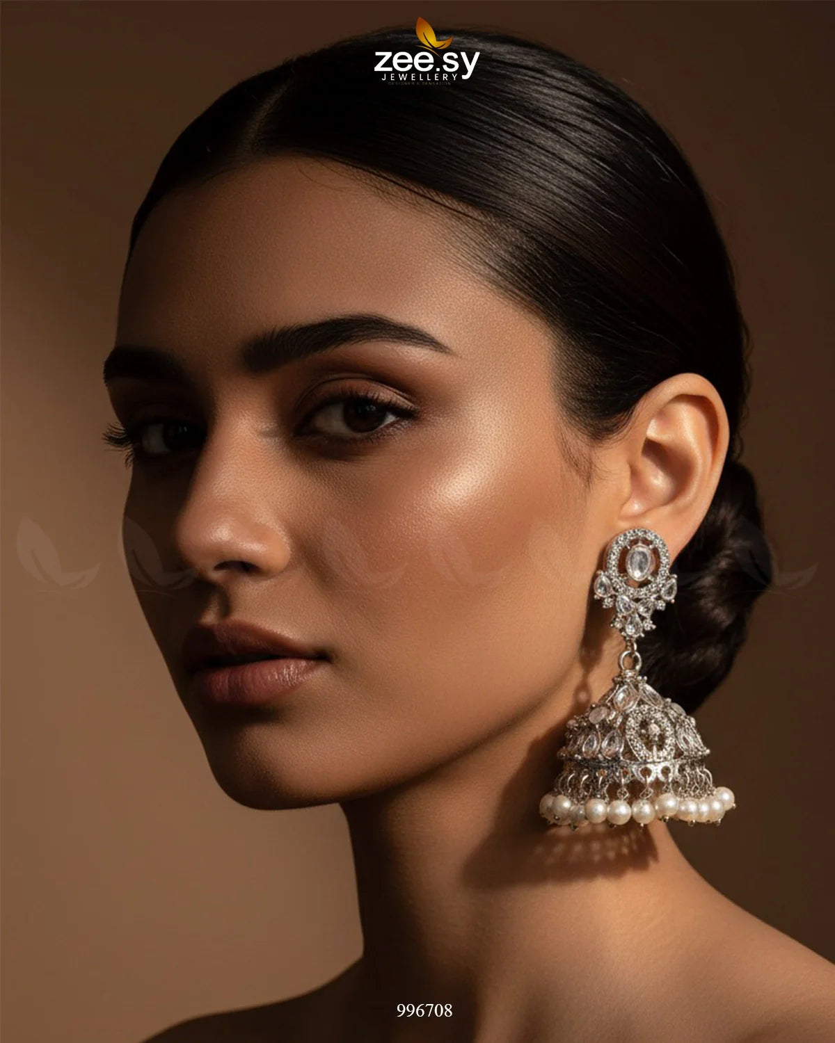 Kinzaa Earrings Silver White - Zeesy Jewellery