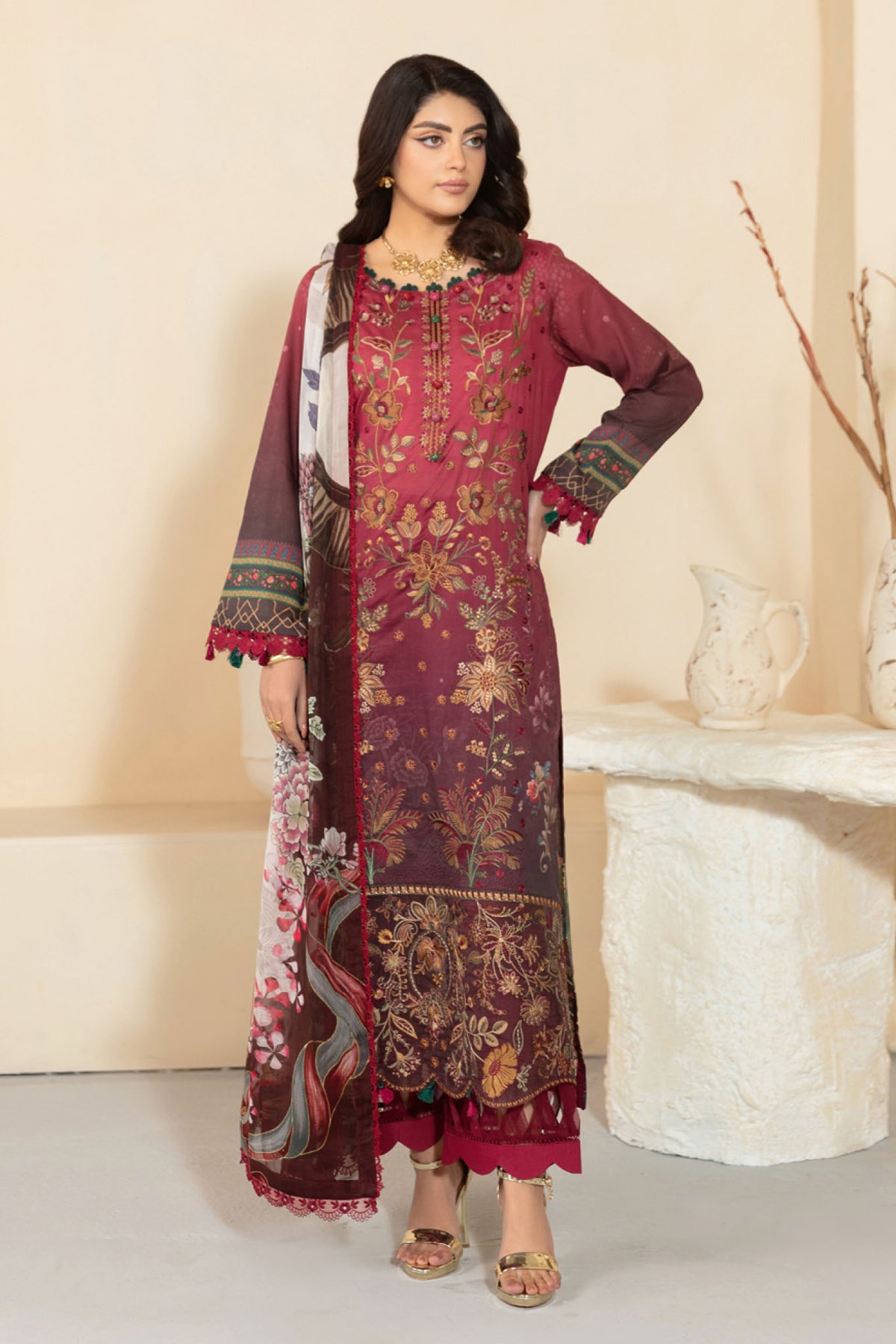 Mashaal by Ramsha Unstitched 3 Piece Luxury Lawn Vol-13 Collection-L-1303