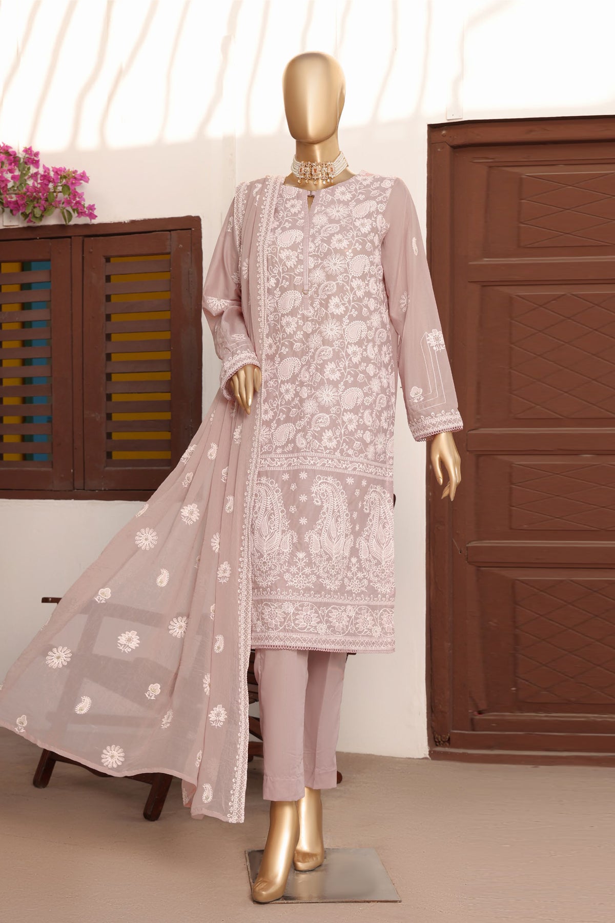 HZ Unstitched 3 Piece Lucknowi Emb Chikankari Collection'2024-LCE-10