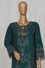 Sada Bahar Stitched 3 Piece Luxury Emb Khaddar Vol-01 Collection'2024-LEK-27-Dark Green