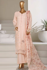 Sada Bahar Stitched 3 Piece Luxury Emb Festive Vol-01 Suit-LEL1-MK-44 PEACH