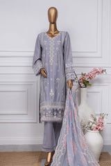 Sada Bahar Stitched 3 Piece Luxury Emb Spring Collection-LEL-MK-09-Grey