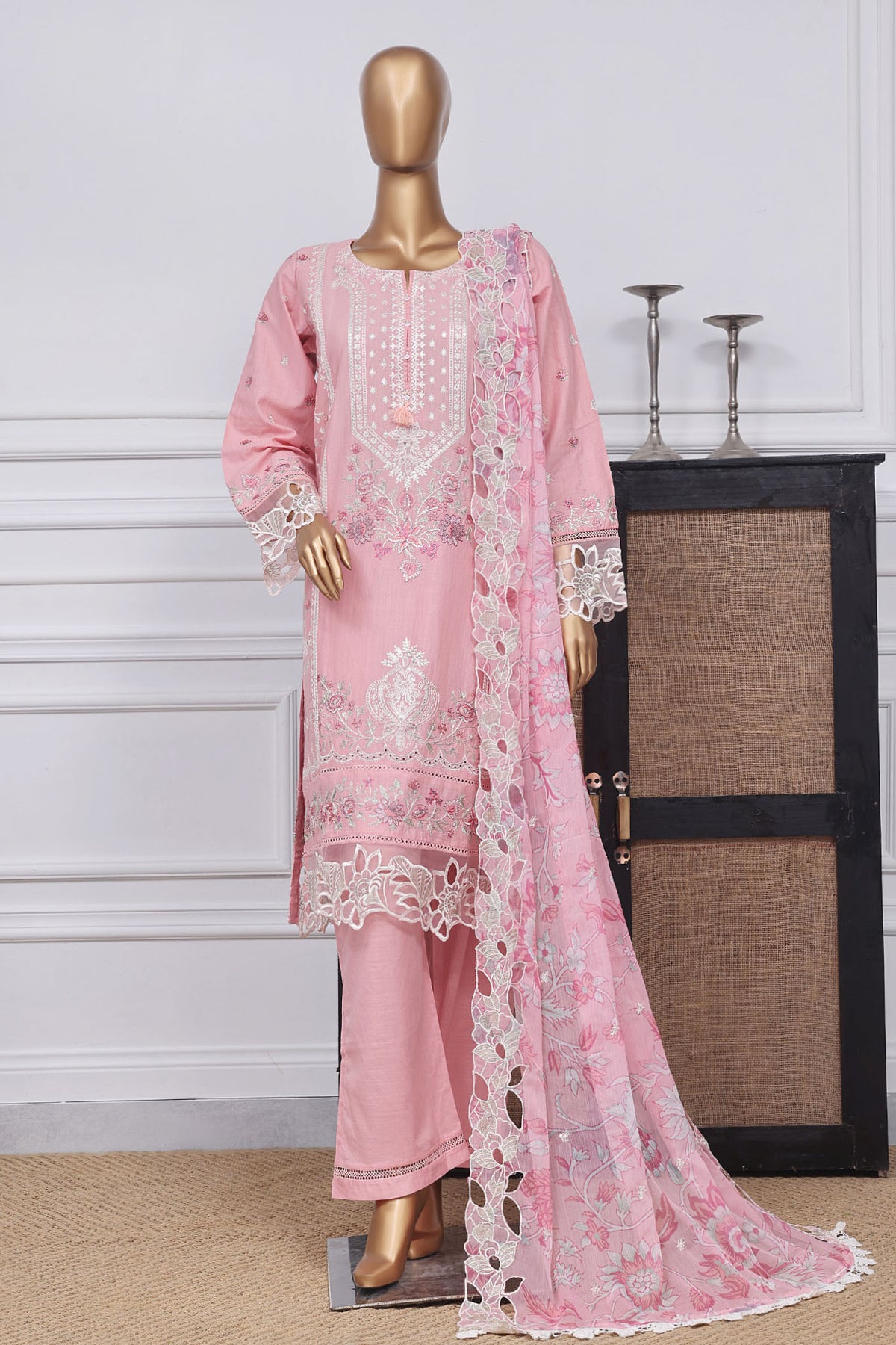 Sada Bahar Stitched 3 Piece Luxury Emb Spring Collection-LEL-MK-12-Pink