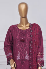 Sada Bahar Stitched 3 Piece Luxury Emb Spring Collection-LEL-MK-13-Maroon