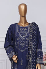 Sada Bahar Stitched 3 Piece Luxury Emb Spring Collection-LEL-MK-15-Blue