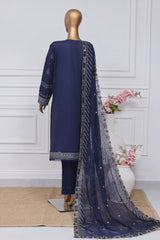 Sada Bahar Stitched 3 Piece Luxury Emb Spring Collection-LEL-MK-15-Blue