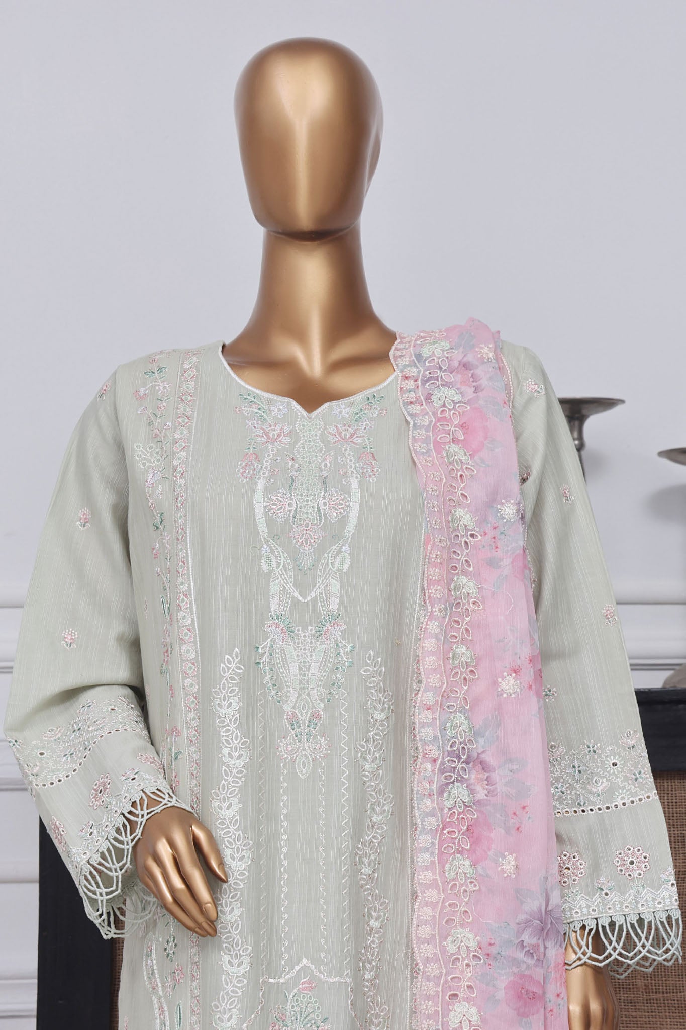 Sada Bahar Stitched 3 Piece Luxury Emb Spring Collection-LEL-MK-23-Pista