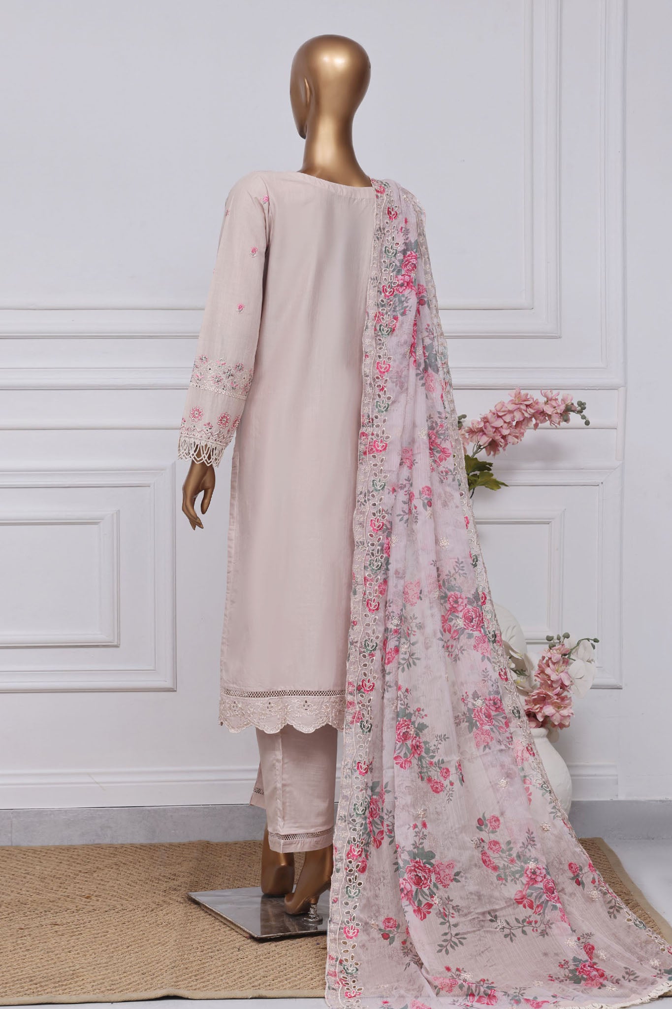 Sada Bahar Stitched 3 Piece Luxury Emb Spring Collection-LEL-MK-23-T-Pink