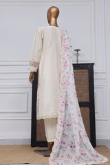 Sada Bahar Stitched 3 Piece Luxury Emb Spring Collection-LEL-MK-25-Cream