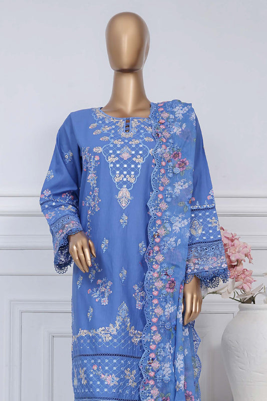 Sada bahar Stitched 3 Piece Luxury Emb Spring Vol-02 Collection-LEL2-MK-28-Blue