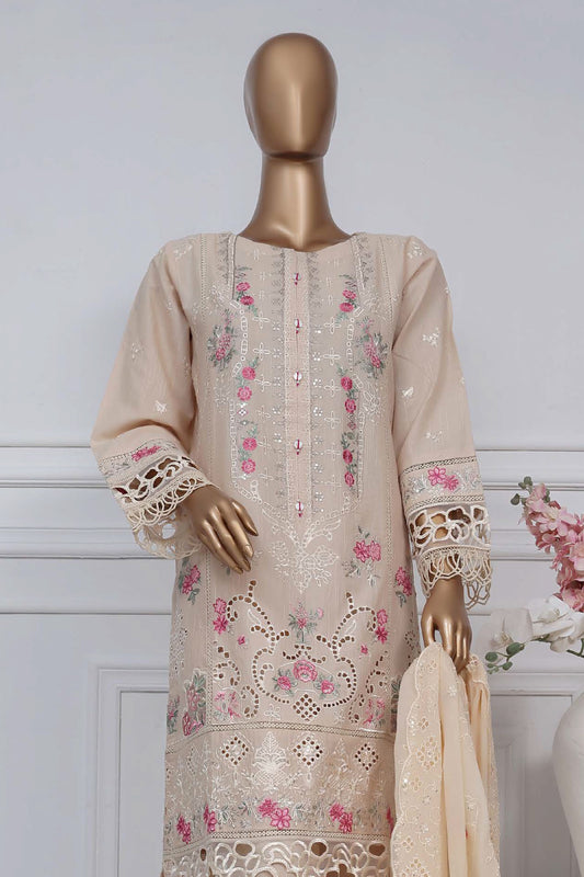 Sada bahar Stitched 3 Piece Luxury Emb Spring Vol-02 Collection-LEL2-MK-32-Fawn