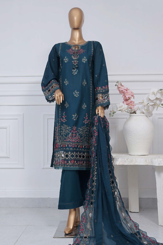 Sada bahar Stitched 3 Piece Luxury Emb Spring Vol-02 Collection-LEL2-MK-40-Teal