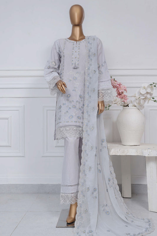 Sada bahar Stitched 3 Piece Luxury Emb Spring Vol-02 Collection-LEL2-MK-34-Grey