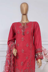 Sada bahar Stitched 3 Piece Luxury Emb Spring Vol-02 Collection-LEL2-MK-Red