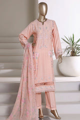 Sada Bahar Stitched 3 Piece Luxury Emb Festive Vol-03 Suit-LEL3-MK-2511-PEACH
