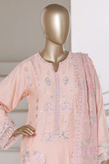 Sada Bahar Stitched 3 Piece Luxury Emb Festive Vol-03 Suit-LEL3-MK-2511-PEACH