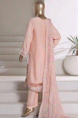 Sada Bahar Stitched 3 Piece Luxury Emb Festive Vol-03 Suit-LEL3-MK-2511-PEACH